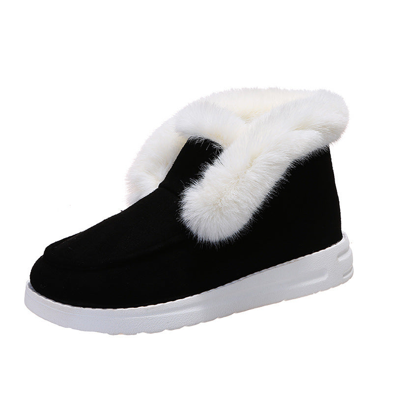 Enchanting Comfort: Faux Fur Trim Ankle Boots Feminé Luxé