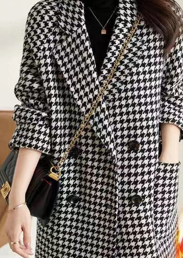 The Heritage Houndstooth Blazer: Luxe Double-Breasted Jacket Feminé Luxé