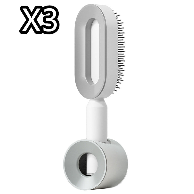 The Serenity Glide: One-Key Self-Cleaning Detangler & Scalp Massager Brush Feminé Luxé