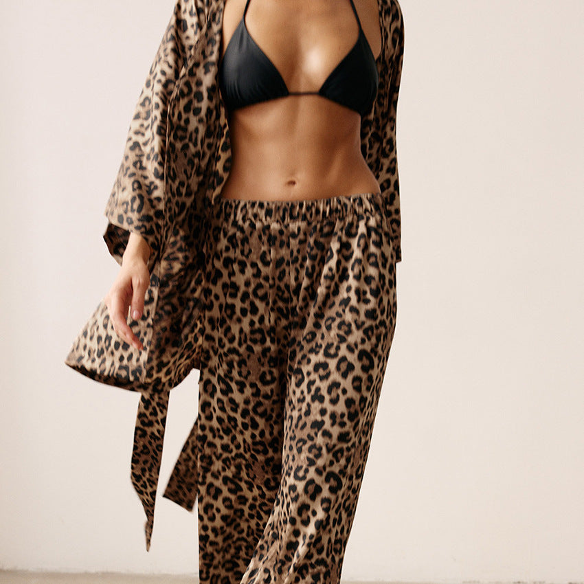 Wild Elegance: The Luxe Leopard Print Pajama Set Feminé Luxé