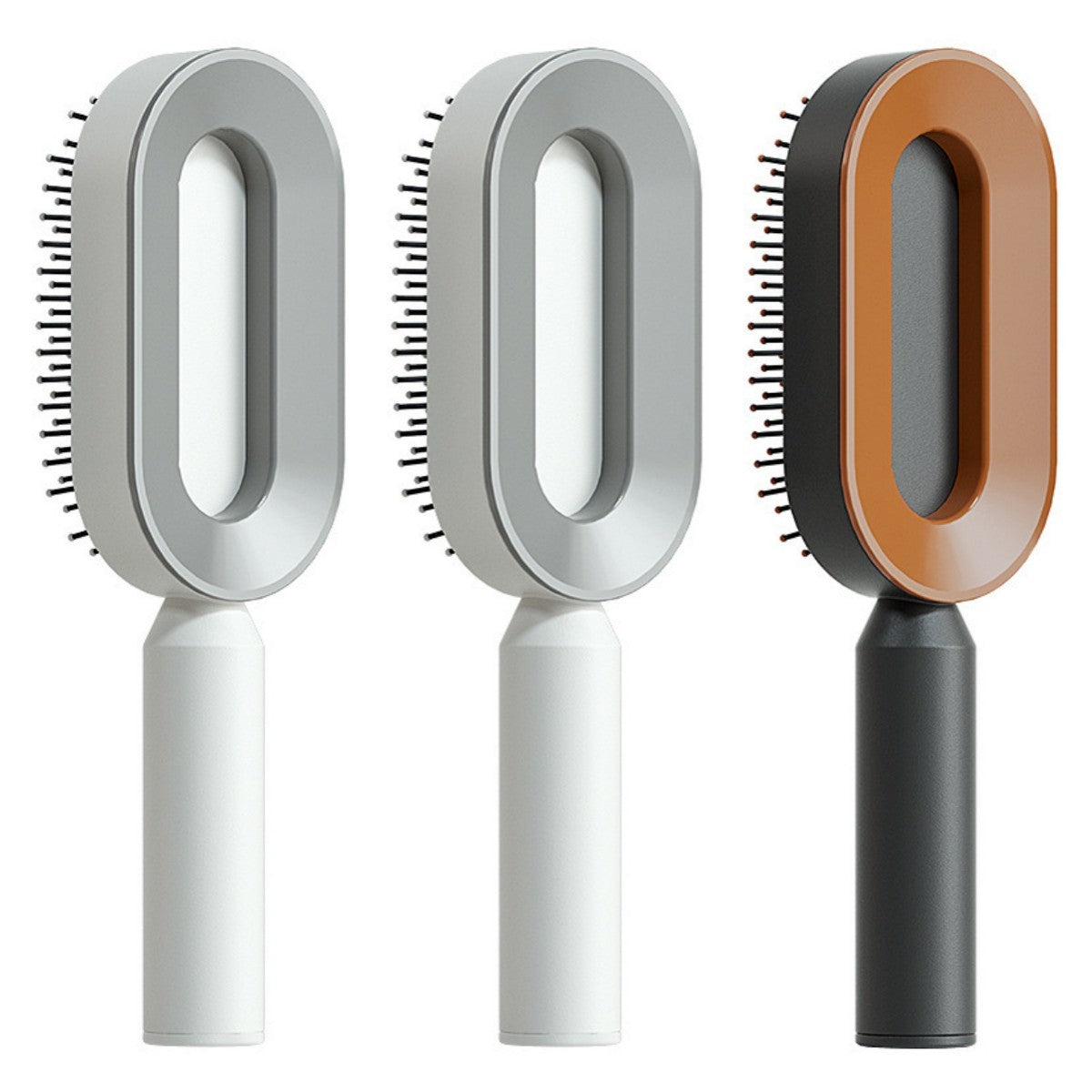 The Serenity Glide: One-Key Self-Cleaning Detangler & Scalp Massager Brush Feminé Luxé