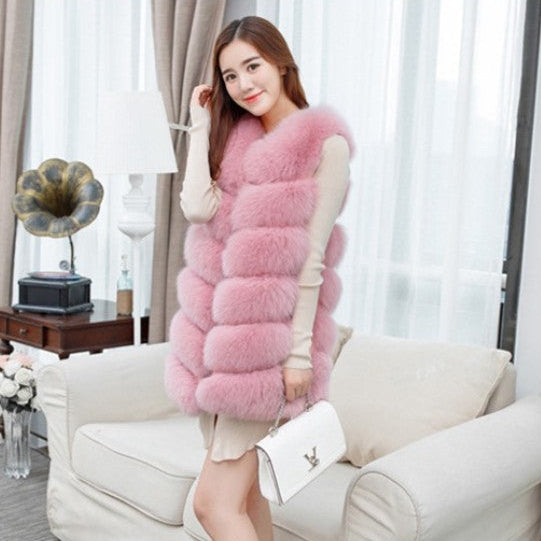 Longline Fluffy Faux Fur Statement Vest Feminé Luxé