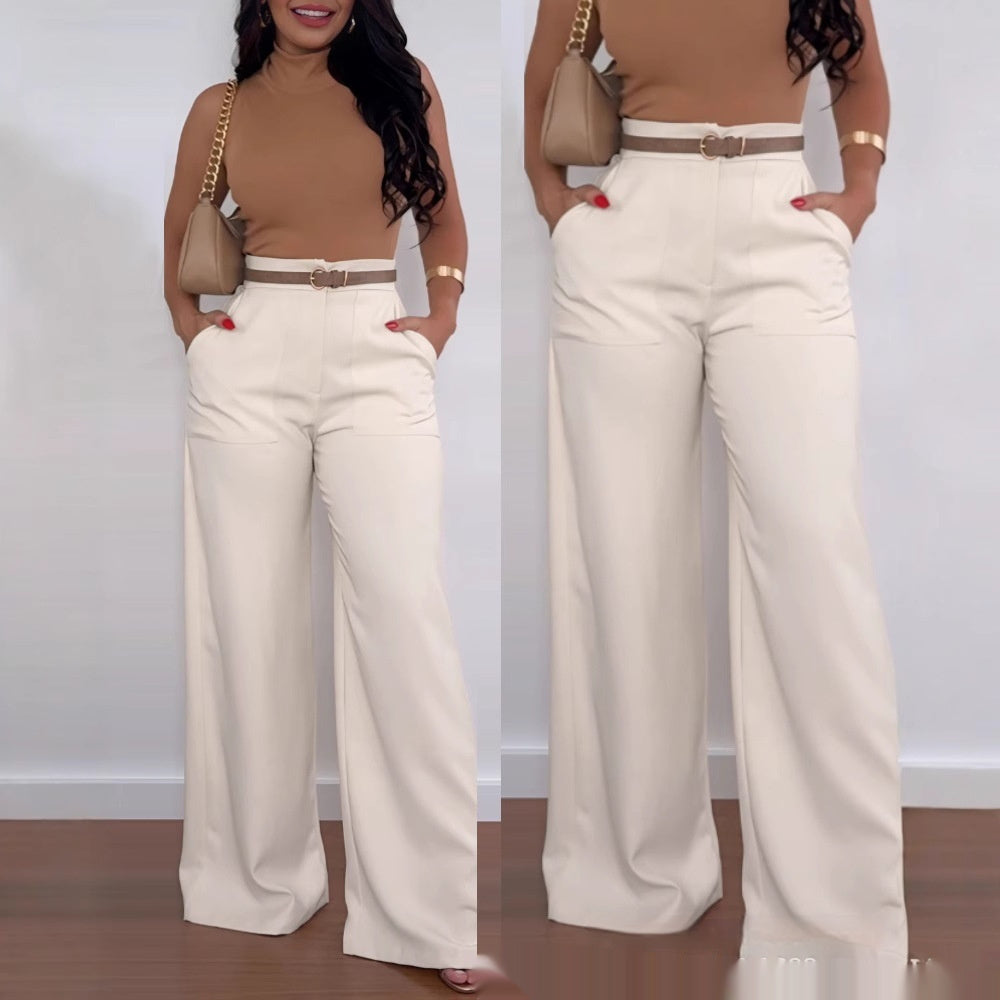 Elegant High-Waist Wide-Leg Palazzo Trousers Feminé Luxé
