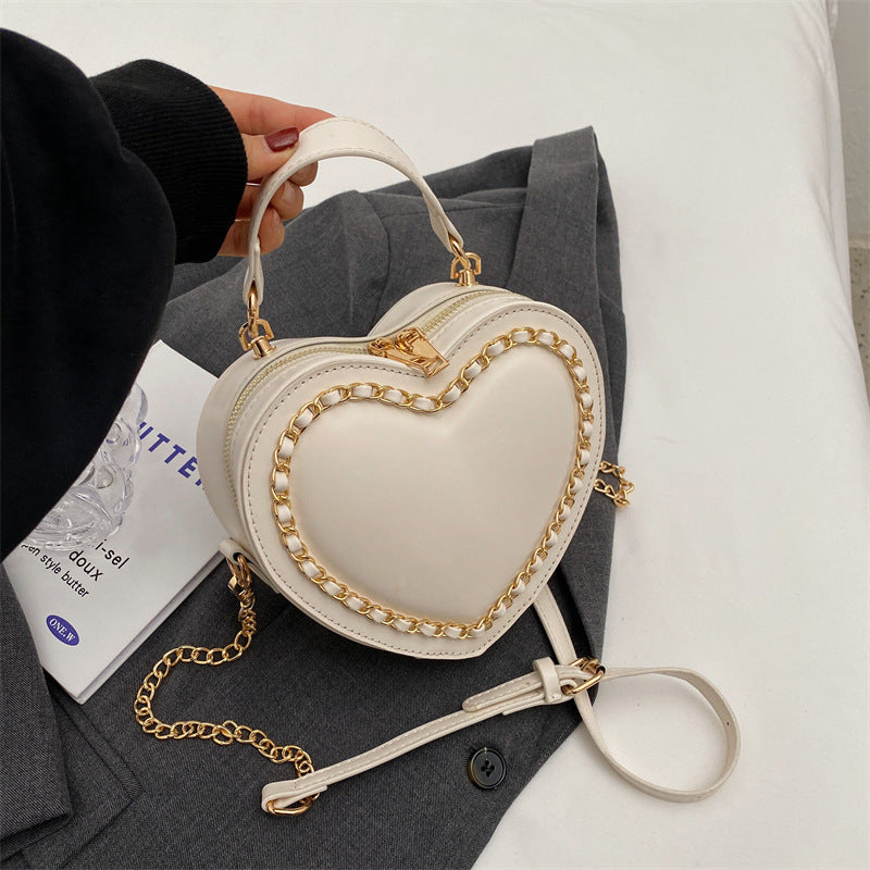 The 'Amour' Heart-Shaped Chain Crossbody - Luxe Studded Mini Statement Bag Feminé Luxé
