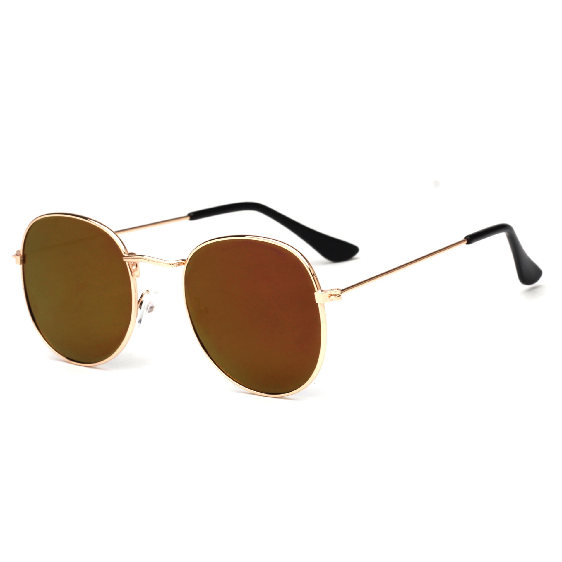 Chic Radiance: Retro-Inspired Mirrored Round Metallic Sunglasses (UV400 Protection) Feminé Luxé
