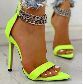 The Neon Chain-Link Stiletto - High Voltage Statement Heel Feminé Luxé