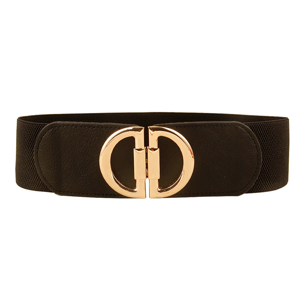 The Statement Cinch: Wide Elastic Waist Belt with Oversized 'O' Buckle Feminé Luxé