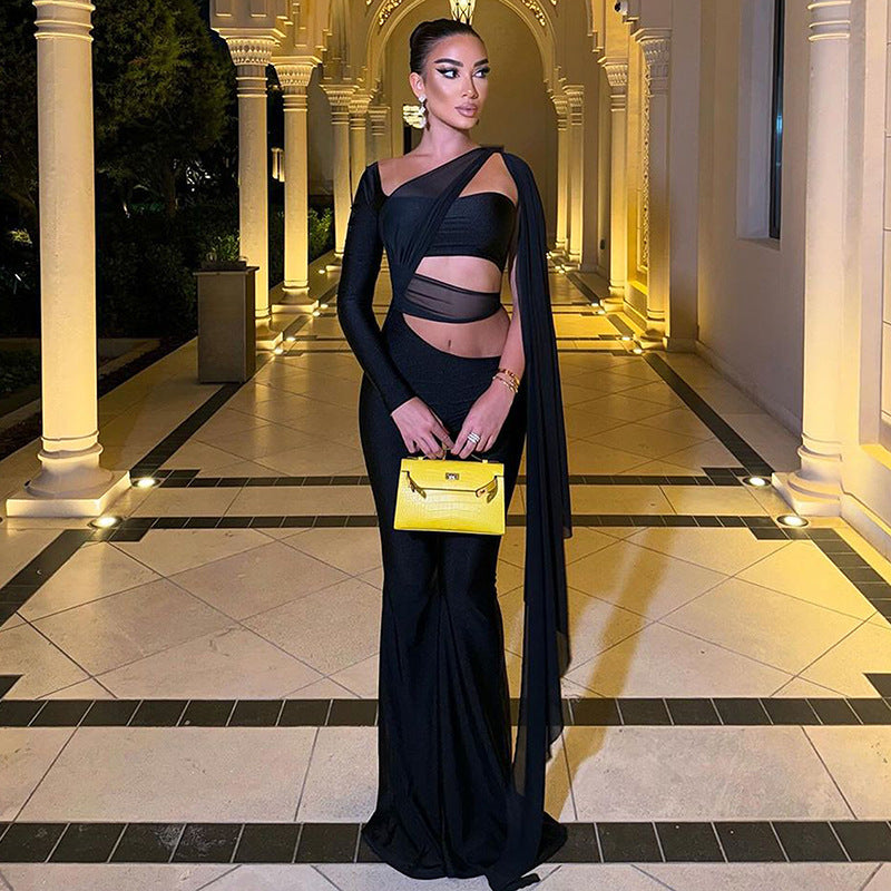 Asymmetrical Cutout Glamour Jumpsuit Bodysuit Feminé Luxé