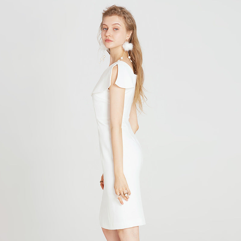 Chic Off-Shoulder Ruffle Mini Dress - Modern Bridal Shower & Cocktail Attire Feminé Luxé