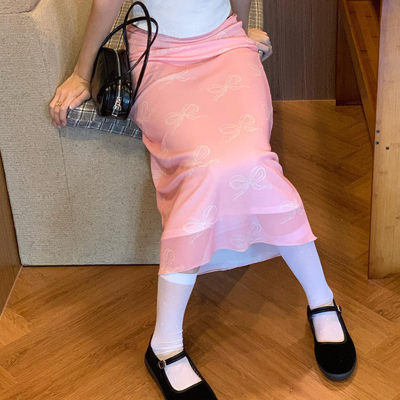 The Luxe Bow Motif Sheer Mesh Maxi Skirt | High-Rise & Sculpted Hips Feminé Luxé