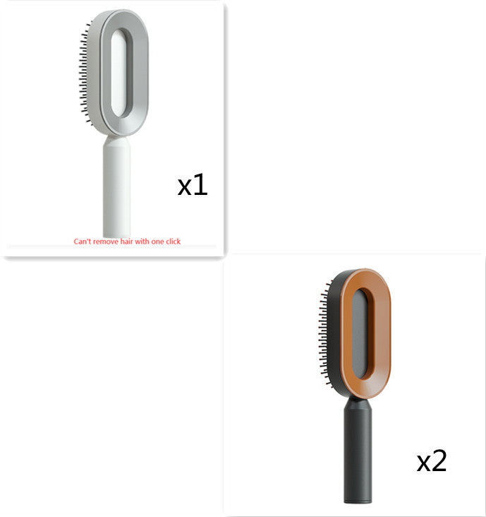 The Serenity Glide: One-Key Self-Cleaning Detangler & Scalp Massager Brush Feminé Luxé