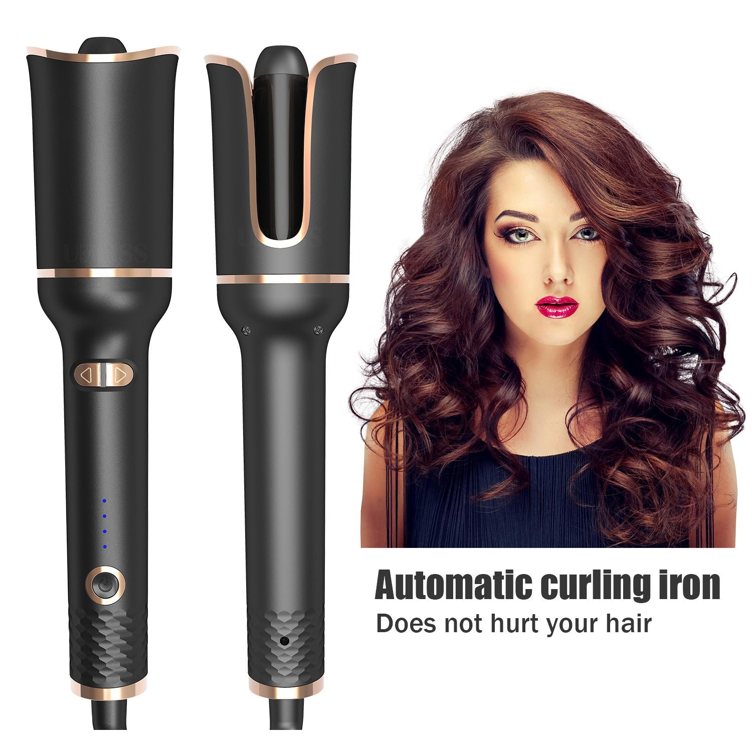 The Serpentine Automatic: Tourmaline Ceramic Negative Ion Spiral Curling Wand Feminé Luxé