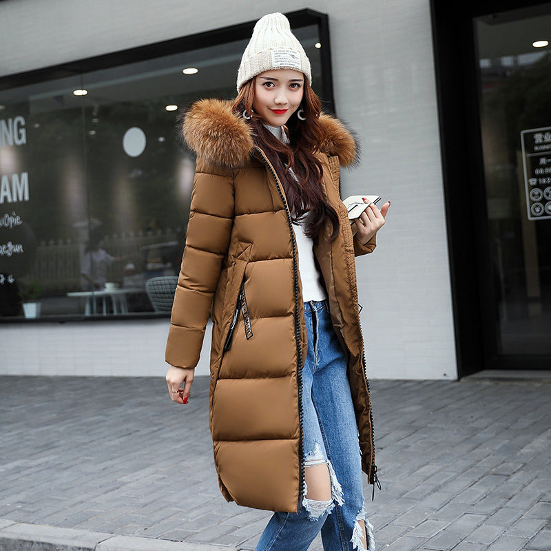 Warm & Stylish Long Cotton Jacket with Big Faux Fur Hood Feminé Luxé