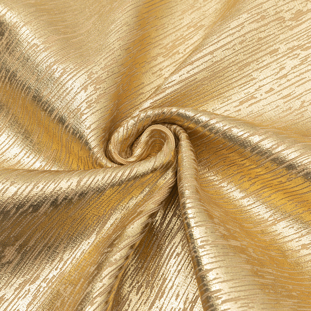 Golden Deep V-Neck Bodycon Midi Evening Dress Feminé Luxé