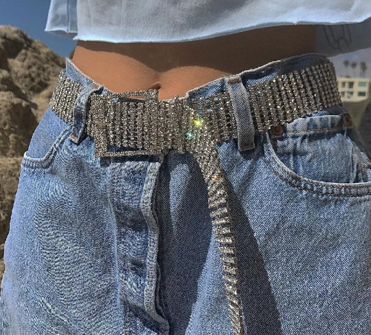 Feminé Luxé Exclusive The 'Aurora' Full Diamond Belt | Luxury Rhinestone Couture Statement | Ultra-Glam Waist Cinch Feminé Luxé