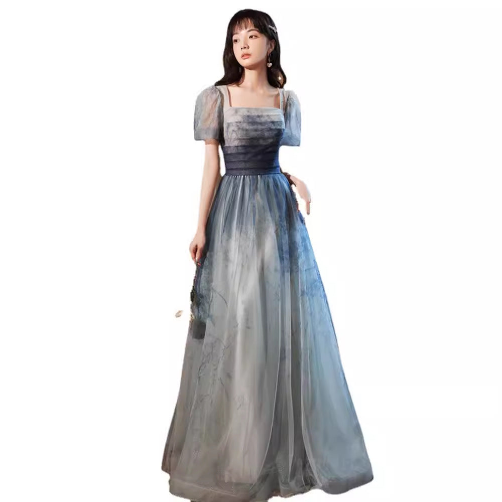 Gradient Blue Off-Shoulder Elegant Evening Gown Feminé Luxé