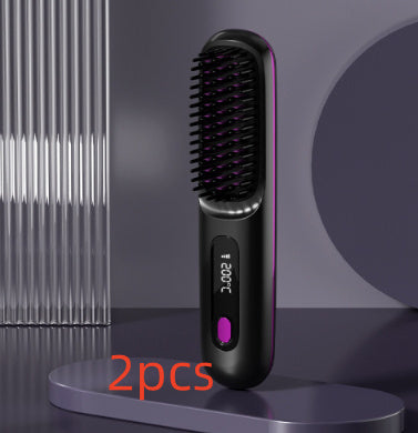 The Voyage Compact: Cordless USB-C Fast-Heat Straightening Brush with LCD Display Feminé Luxé