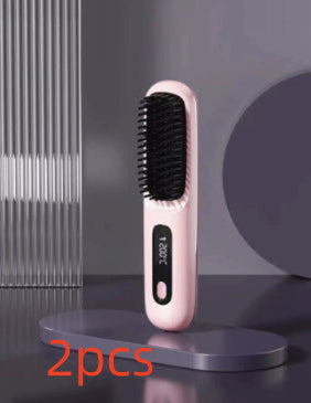The Voyage Compact: Cordless USB-C Fast-Heat Straightening Brush with LCD Display Feminé Luxé