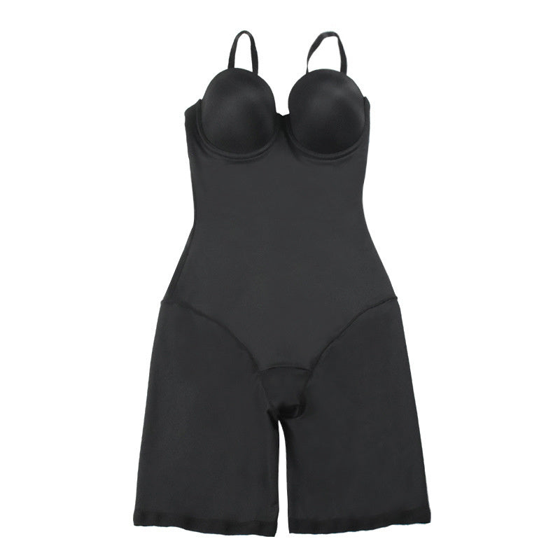 Simple Seamless Mid-Thigh Shapewear Bodysuit with Built-in Bra Feminé Luxé