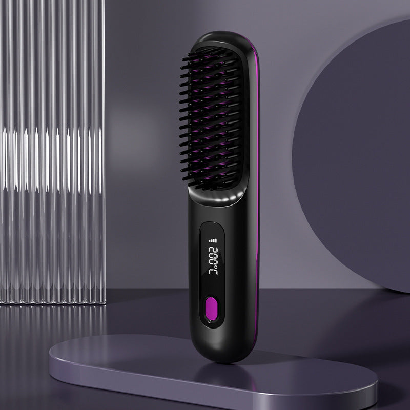 The Voyage Compact: Cordless USB-C Fast-Heat Straightening Brush with LCD Display Feminé Luxé