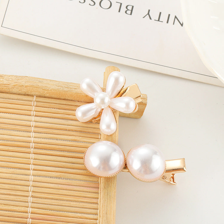 The Parisian Clip Set: Opulent Faux Pearl & Petal Hair Barrette Collection - Luxe Gold-Tone Statement Clips Feminé Luxé