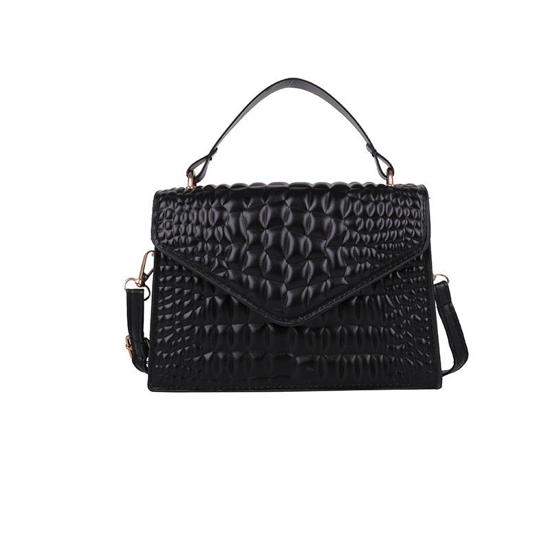 Elegant Simple Croc-Pattern Handbag - Chic Clamshell Crossbody Feminé Luxé