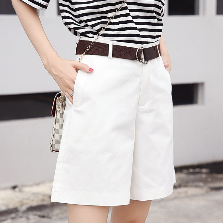 High-Waist Straight Leg Tailored Bermuda Shorts Feminé Luxé