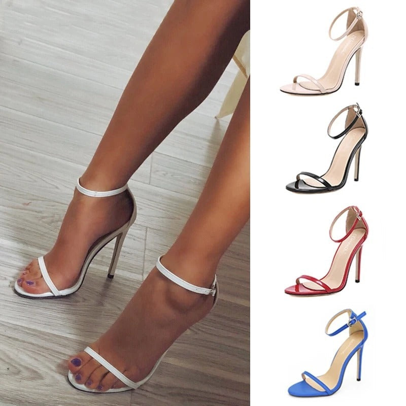 Sleek Sophistication: The 'Aura' Minimalist Ankle-Strap Stiletto Pumps Feminé Luxé