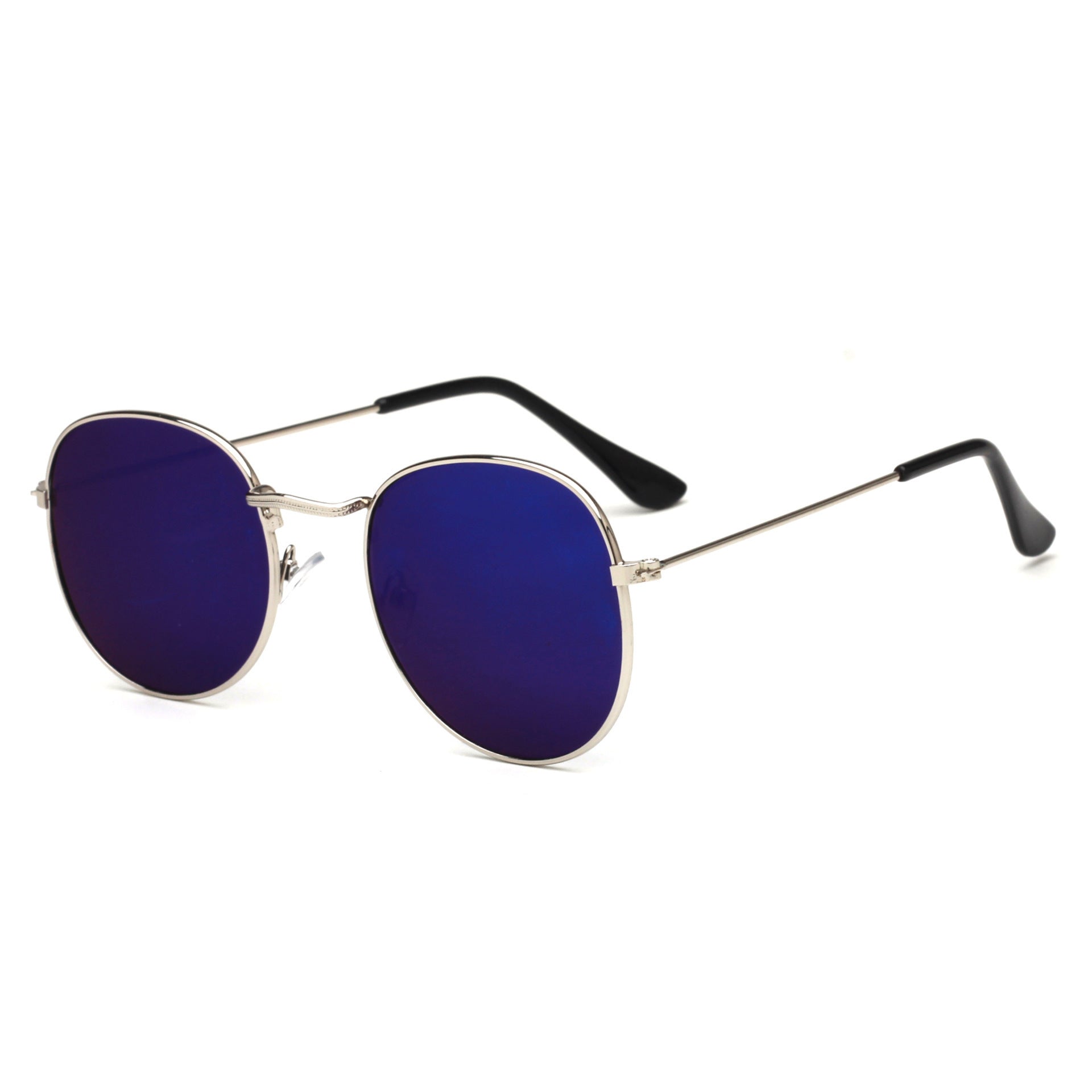 Chic Radiance: Retro-Inspired Mirrored Round Metallic Sunglasses (UV400 Protection) Feminé Luxé