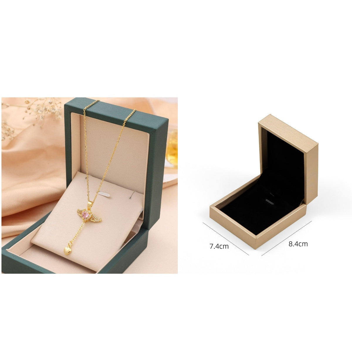 Celestial Wings Cupid Heart Tassel Necklace - Zircon Inlaid Titanium Steel Clavicle Chain Feminé Luxé