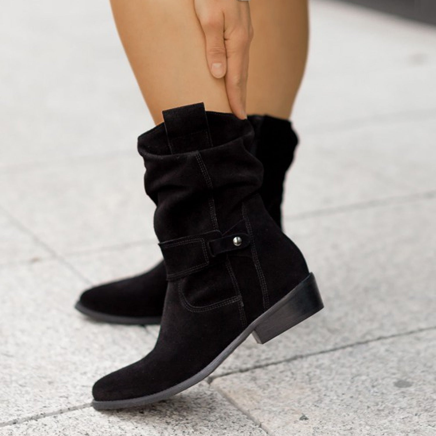 The 'Desert Dusk' Suede Western Mid-Calf Boot Feminé Luxé