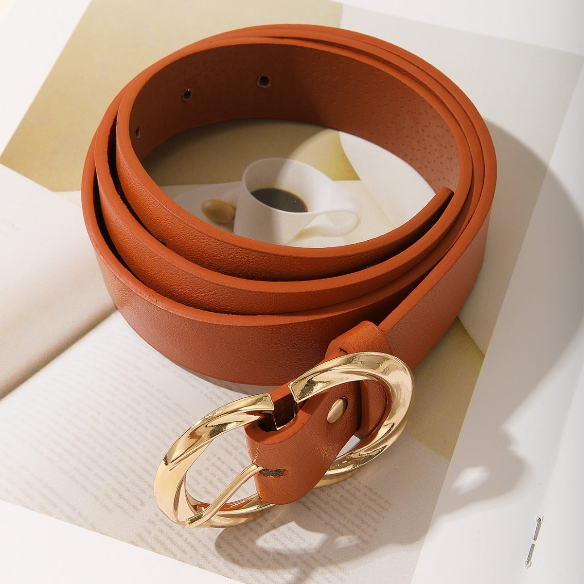 Elevate Your Ensemble: The 'G' Buckle Luxé Faux Leather Belt Feminé Luxé