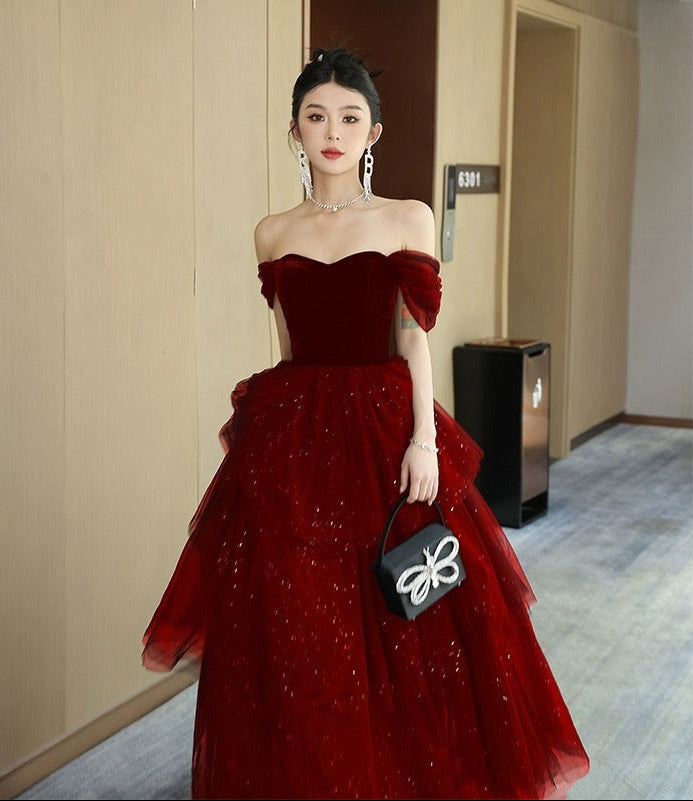 Feminé Luxé Exclusive Midnight Glamour Tulle Mini Ballgown - Luxurious Off-Shoulder Evening Dress Feminé Luxé