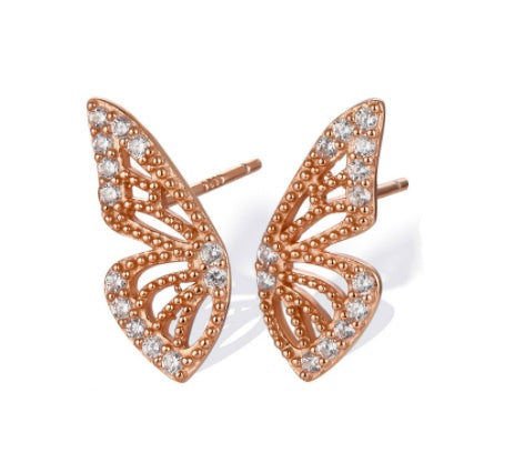 Exaggerated Bohemian Crystal Butterfly Ear Climber | European-Style Electroplated Gold/Silver Statement Feminé Luxé