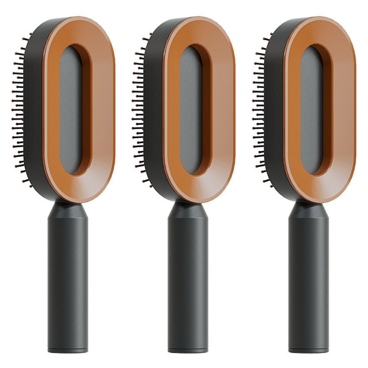 The Serenity Glide: One-Key Self-Cleaning Detangler & Scalp Massager Brush Feminé Luxé