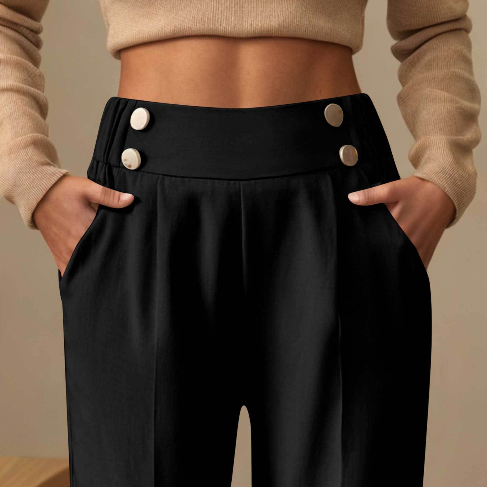Chic Draping Wide-Leg High-Waist Trousers Feminé Luxé