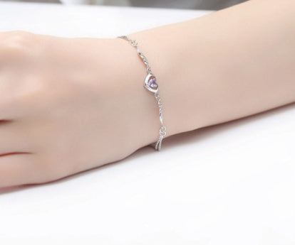 Charming S925 Sterling Silver 'Guardian Angel' Heart & Wing Bracelet Feminé Luxé