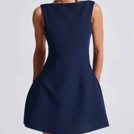 The "Minimalist Chic" Backless Sleeveless Mini Dress Feminé Luxé