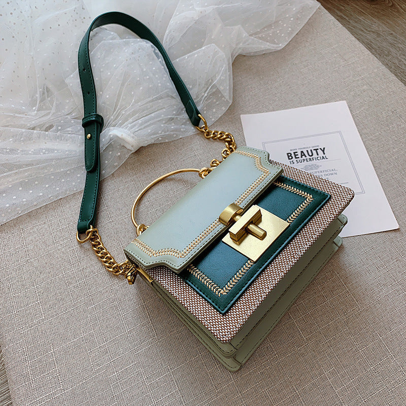 The 'Block' Chain Shoulder Bag - Signature Buckle Vegan Leather Crossbody Feminé Luxé