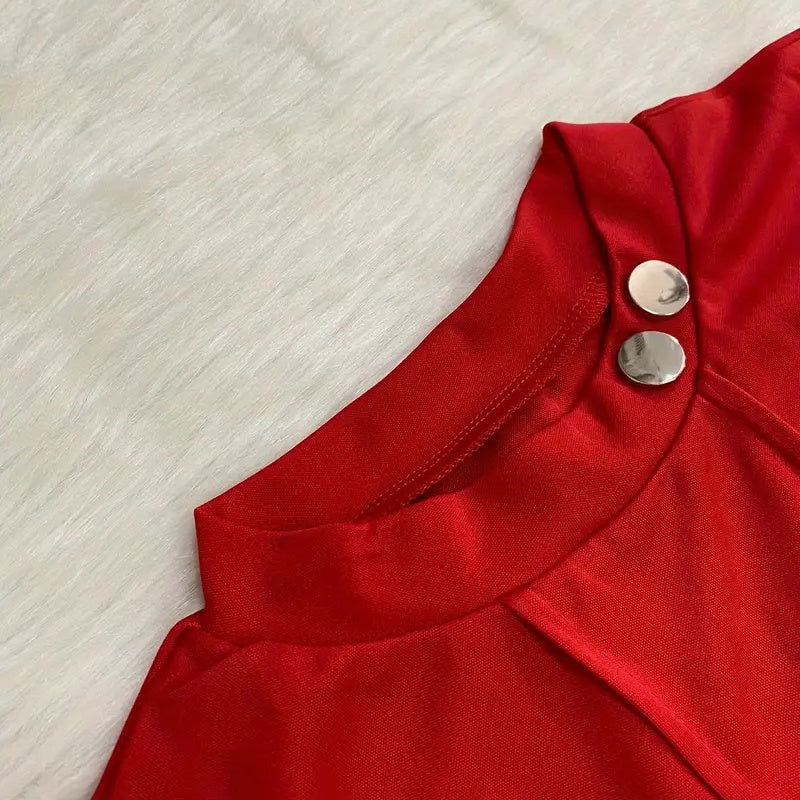 Sleeveless Mock-Neck Crop Top & Buckle Detail Pleated Mini Skirt Set Feminé Luxé