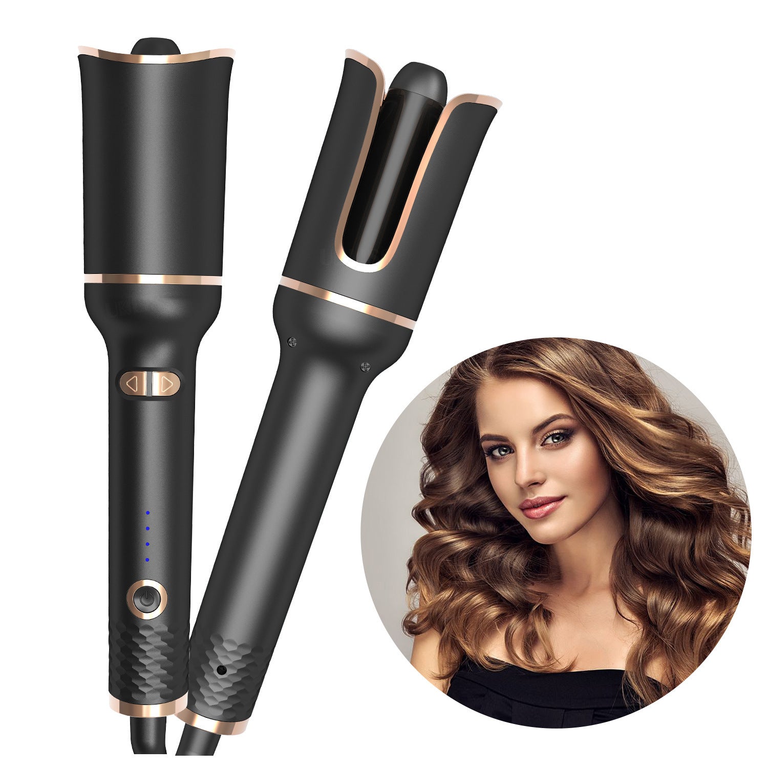 The Serpentine Automatic: Tourmaline Ceramic Negative Ion Spiral Curling Wand Feminé Luxé