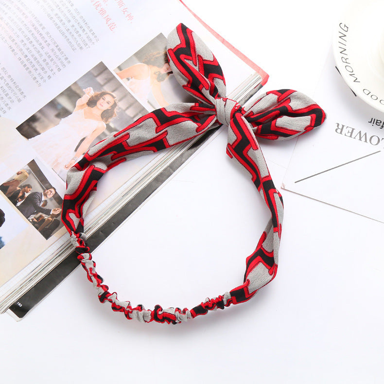 The Parisian Bow Headband: Chic Fabric Knot & Bunny Ear Tie - Designer Print Hair Accessory for Effortless French Style Feminé Luxé