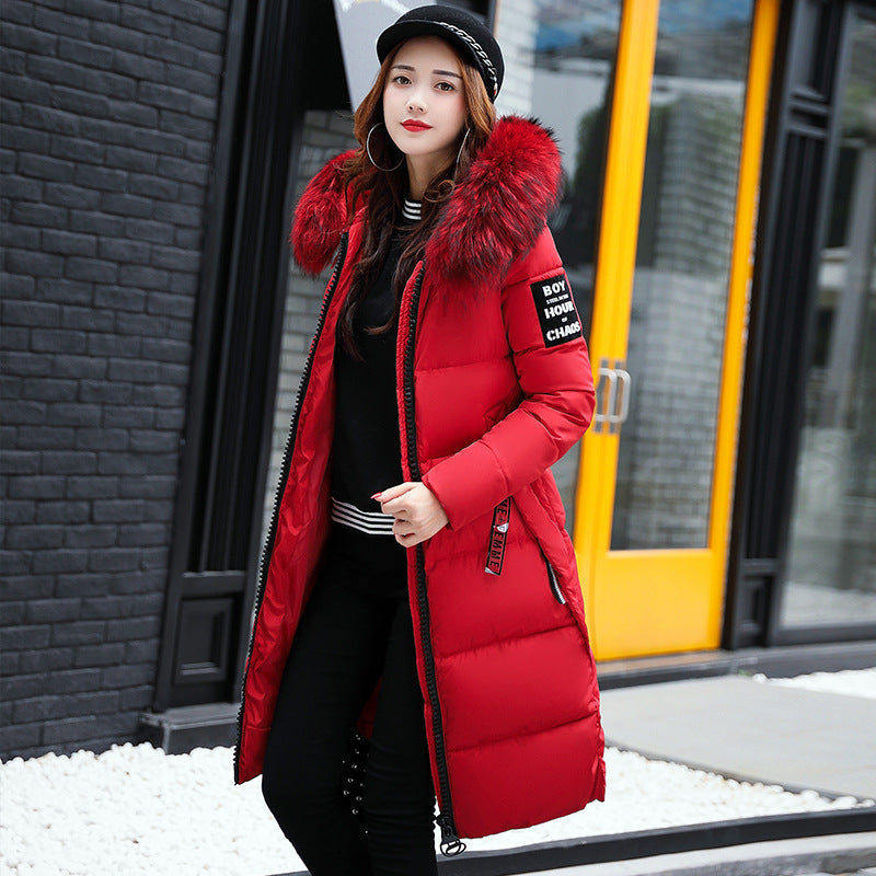 Warm & Stylish Long Cotton Jacket with Big Faux Fur Hood Feminé Luxé