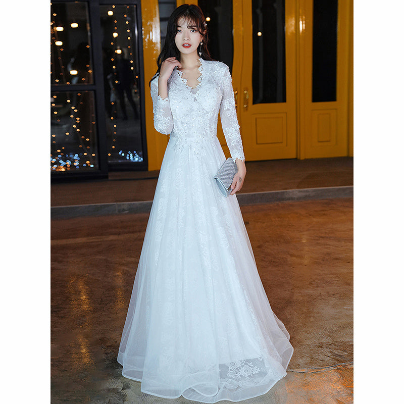 Elegant Black Lace Evening Gown with Sheer Sleeves Feminé Luxé