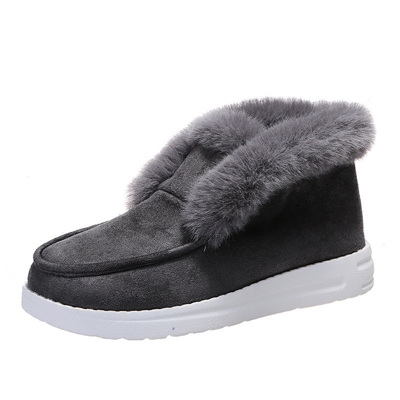 Enchanting Comfort: Faux Fur Trim Ankle Boots Feminé Luxé