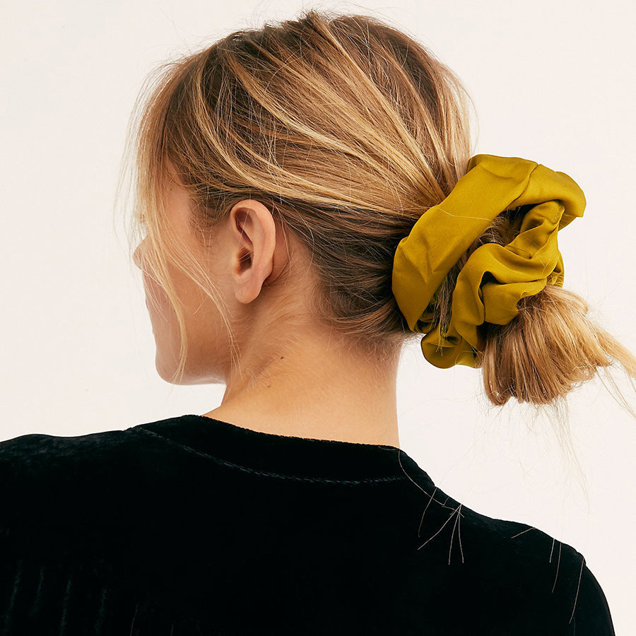 The Silk Grandeur Scrunchie: Oversized Luxurious Satin Hair Tie - Handcrafted Statement Accessory for Velvet Softness Feminé Luxé