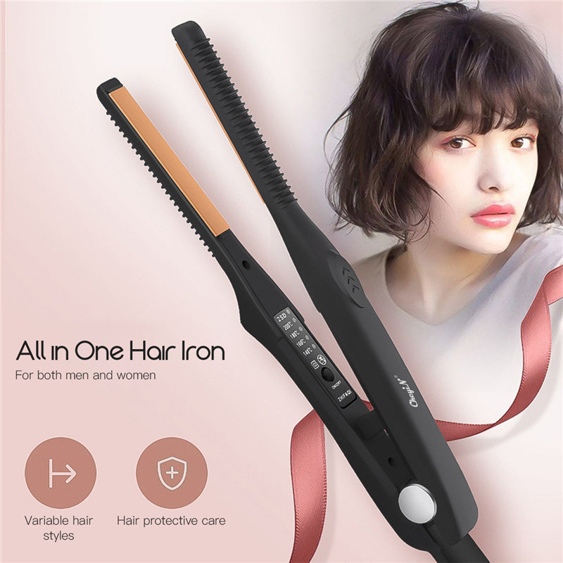 The Precision Sculptor: Mini 2-in-1 Ceramic Flat Iron for Unisex Hair Styling Feminé Luxé