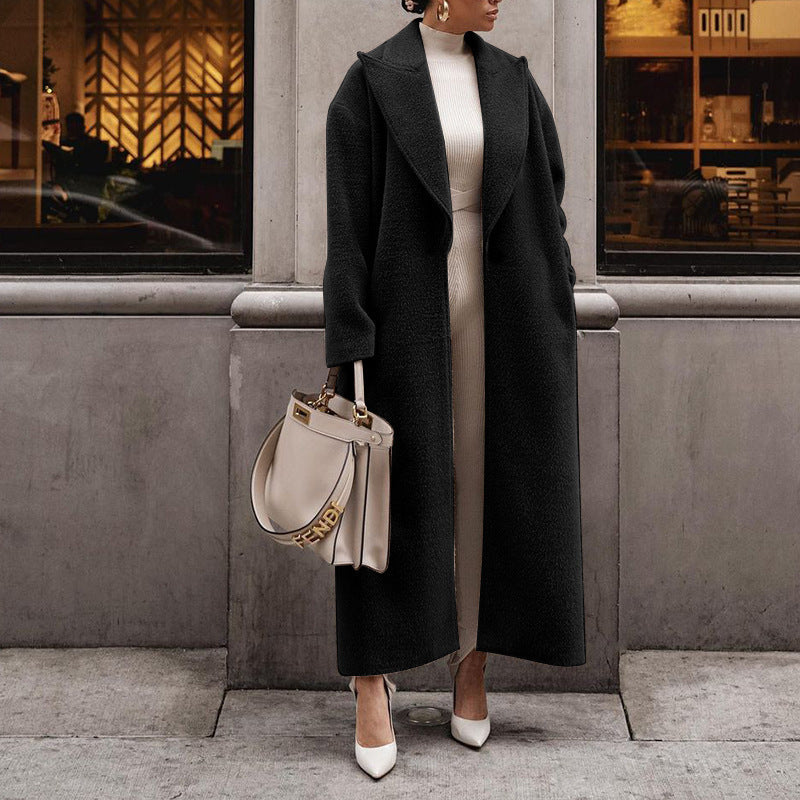 The Chic Teddy Coat: Longline Plush Lapel Jacket Feminé Luxé