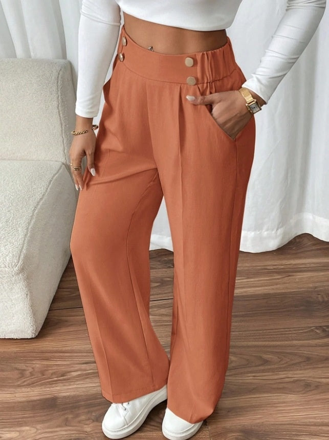 Chic Draping Wide-Leg High-Waist Trousers Feminé Luxé