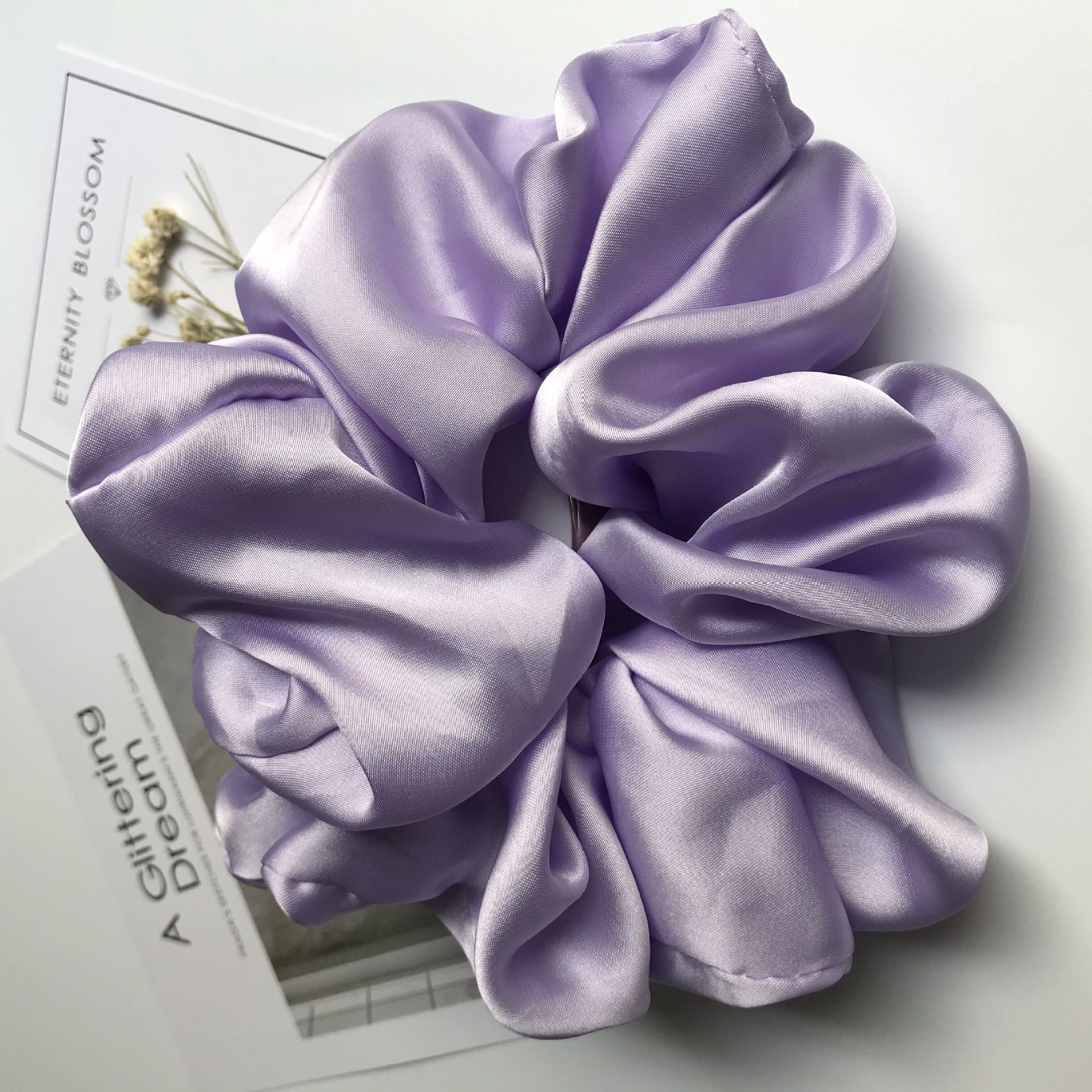 The Silk Grandeur Scrunchie: Oversized Luxurious Satin Hair Tie - Handcrafted Statement Accessory for Velvet Softness Feminé Luxé